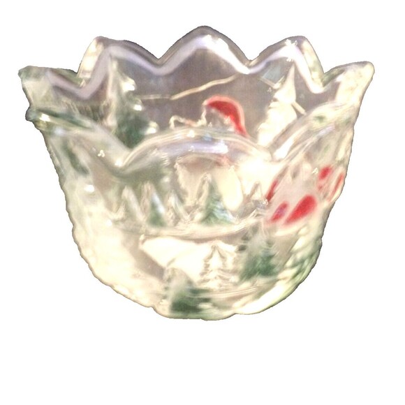 Mikasa Holiday Landscape Christmas Votive Candle Holder 3" SA610/594 NOS Candy - Picture 5 of 13